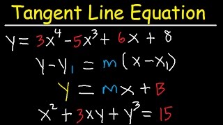 Finding The Tangent Line Equation With Derivatives  Calculus Problems [upl. by Asirret3]