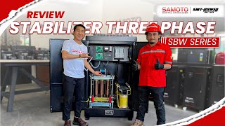 Review SBW100KVA Stabilizer Three Phase Servo Motor Series [upl. by Idnahk]