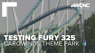 Carowinds tests Fury 335 overnight [upl. by Elroy]