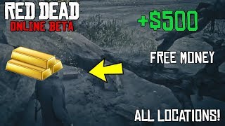 HIDDEN MONEY CHEST 500 IN RED DEAD 2 ONLINE  QUICK AND EASY LOCATIONS [upl. by Arukas705]