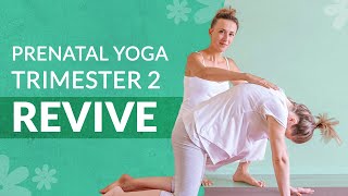 Prenatal Yoga Second Trimester  20 Min Revive amp Restore [upl. by Wauters838]