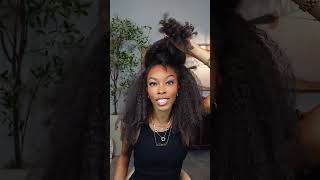 Natural Hair HACK half wig hairstyle in 5 MINUTES nocap [upl. by Cyndi]