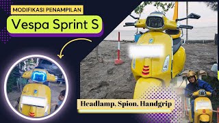 modifikasi vespa Sprint S Iget Pasang Lampu Daymaker biar lebih Terang di Jalan vespa sprint [upl. by Judah]