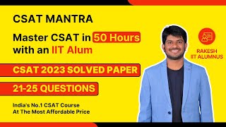 CSAT 2023 Solved Paper  2125 Questions  UPSC  IAS  IPS  IRS  CSAT MANTRA [upl. by Aniar]