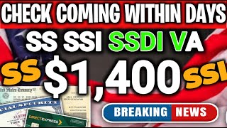 UPDATE 1400 STIMULUS CHECK IS COMING WITHIN DAYS FOR ALL BENEFICIARIES ON SS SSI SSDI VA SOON [upl. by Solahcin]