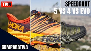 Ponemos las Hoka Speedgoat 5 Speedgoat 4 y EVO Speedgoat cara a cara [upl. by Anna599]