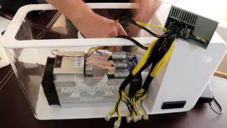 MinerMaster PROA universal immersion cooler and silencer with Antminer V9 [upl. by Leavitt]