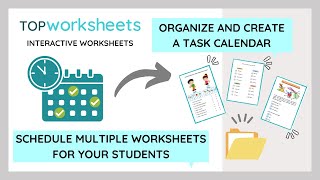 Assign MULTIPLE TASKS to your students  Organize a WORK CALENDAR with interactive worksheets [upl. by Lidstone]