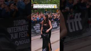 Selena gomez laughed at herself fot almost falling😂selenagomez shorts tiff tiffpremiere fyp [upl. by Ferris]