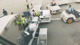 Unloading Baggige from Airplane on Sialkot Airport [upl. by Barkley]