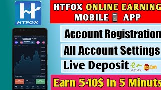 HTFox TradingAccount RegistrationHow To Deposit On HTFox From Jazzcash Easypaisa Online Earning [upl. by Radburn]