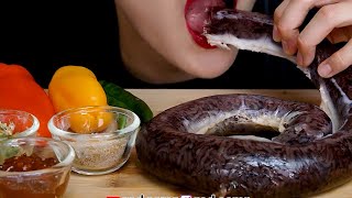 RED ASMR  ASMR Korean Pig Blood SausageSundae “BITES ONLY” [upl. by Aubigny995]