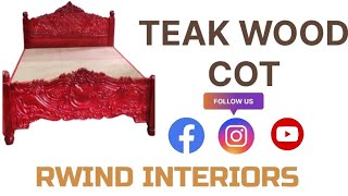 TEAK WOOD COT rwindinteriors cncmachining woodworking cnccarving furniture [upl. by Reivaxe]