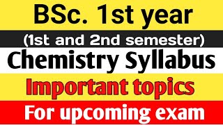 BSc 1st year chemistry syllabus  important topics  pankaj sir [upl. by Seedman]