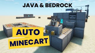 Automatic Rail Minecart Station for Bedrock and Java Minecraft Versions 121  Super easy tutorial [upl. by Eedahs]