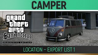 GTA San Andreas Definitive Edition  Camper Location  Export List 1🏆 [upl. by Atikat]