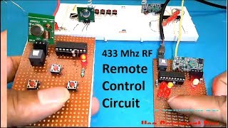 RF Remote Control Circuit Using 433 Mhz Module and HT12E Encoder and HT12D Decoder IC by Manmohan [upl. by Landers307]