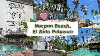 Nacpan Glamping Beach El Nido Palawan HD Walking Travel [upl. by Uzziel170]