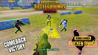 PUBG MOBILE  Comeback Victory Chicken Dinner Intense Match [upl. by Anuala]