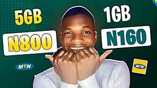 CHEAP MTN DATA CODE 1GB  N160 🤯  Cheapest Mtn Data Plan 2024 [upl. by Iat408]