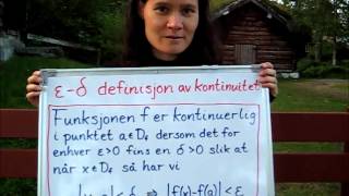 MatematikkTV Kalkulus Epsilondelta definisjonen av kontinuitet for funksjoner [upl. by Epul379]