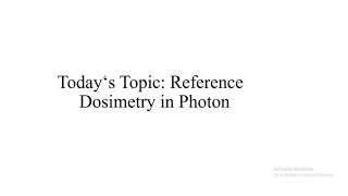 Reference Dosimetry in Photon Beam TRS 398Part1 [upl. by Varion]