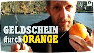 Geldschein durchdringt Orange  Zaubertrick mit Auflösung Tutorial [upl. by Gerty]