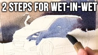 2 Steps for WetInWet Watercolor Technique [upl. by Birgitta53]