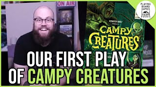 We play CAMPY CREATURES for the first time Board Game Gameplay [upl. by Duer658]