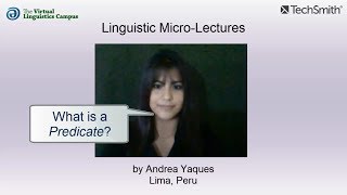 SEM110  Linguistic MicroLectures Spanish Predications and Predicates [upl. by Cordey]