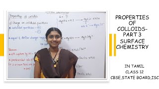 CHARGE ON COLLOIDAL PARTICLESPROPERTIES OF COLLOIDSCLASS 12 SURFACE CHEMISTRYIN TAMIL [upl. by Iene]