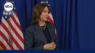 Harris addresses reporters with only 48 hours until the election [upl. by Czarra874]