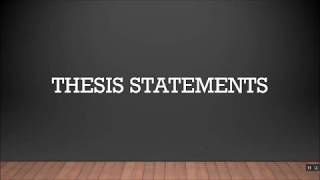 Thesis Statement Video [upl. by Linn]