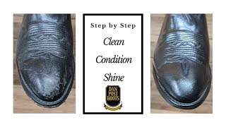 DIY Dan Post Boot Shine  Leather Care  ASMR [upl. by Chrotoem613]