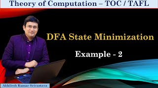 DFA State Minimization  Example 2 [upl. by Auqinom404]