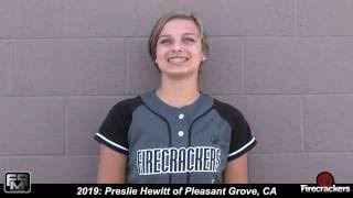 2019 Preslie Hewitt Speedy Slapper and Outfield Softball Skills Video  Norcal Firecrackers  01 [upl. by Aramak]