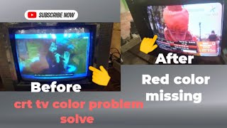 Crt tv color problem red color missing [upl. by Anton]