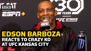 Edson Barboza Reacts To Crazy Knockout Win At UFC Kansas City  MMA Fighting [upl. by Dilan]