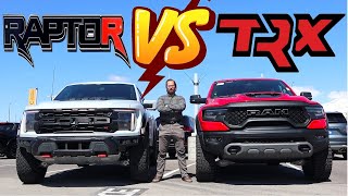 2024 Ford Raptor R vs 2024 Ram TRX Lets Settle This Once And For All [upl. by Ennairej445]