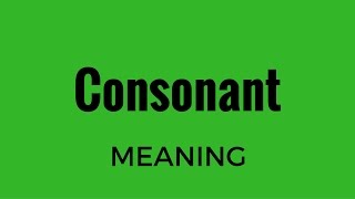 Consonant Meaning [upl. by Akedijn827]