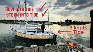 How to mooring single handed in tidal river on a pontoon or dock [upl. by Mcevoy]