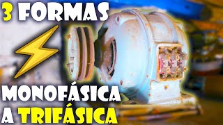 ⚡ CÓMO CONECTAR un MOTOR TRIFÁSICO a MONOFÁSICA 3 Formas diferentes [upl. by Kandy]