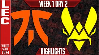 FNC vs VIT Highlights  LEC Winter 2024 Week 1 Day 2  Fnatic vs Team Vitality [upl. by Boeschen]