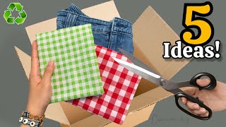 Transforming Cardboard Old Jean amp Fabric Scraps 5 Genius Recycling Ideas 😱♻️ I Make Many and Sell [upl. by Erroll515]