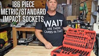 Socket Set  186 Pieces Metric and Standard Full Sockets  LLNDEI 14 amp 38 [upl. by Anesor617]