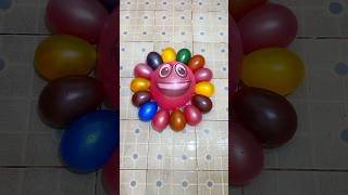 Big Purple Smile balloon with water colorful amp mini cycle rainbow balloons pop reverse asmr satisfy [upl. by Retloc]