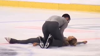 Scary Fall  Please Beware  Ashley CAIN  Timothy LEDUC GOLDEN SPIN ZAGREB PAIRS FS Dec 7 2018 [upl. by Lawtun]