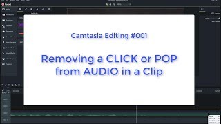 Removing Audio Pop from a Video in CAMTASIA [upl. by Sadnac]