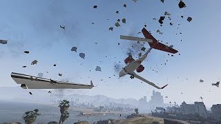 GTA 5 BRUTAL AIRPLANE CRASHES AND LANDINGS COMPILATION [upl. by Araas]