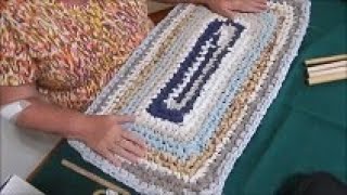 Rectangle Rag Rug with Easy Great Corners Recycled Pillowcase [upl. by Enailil]